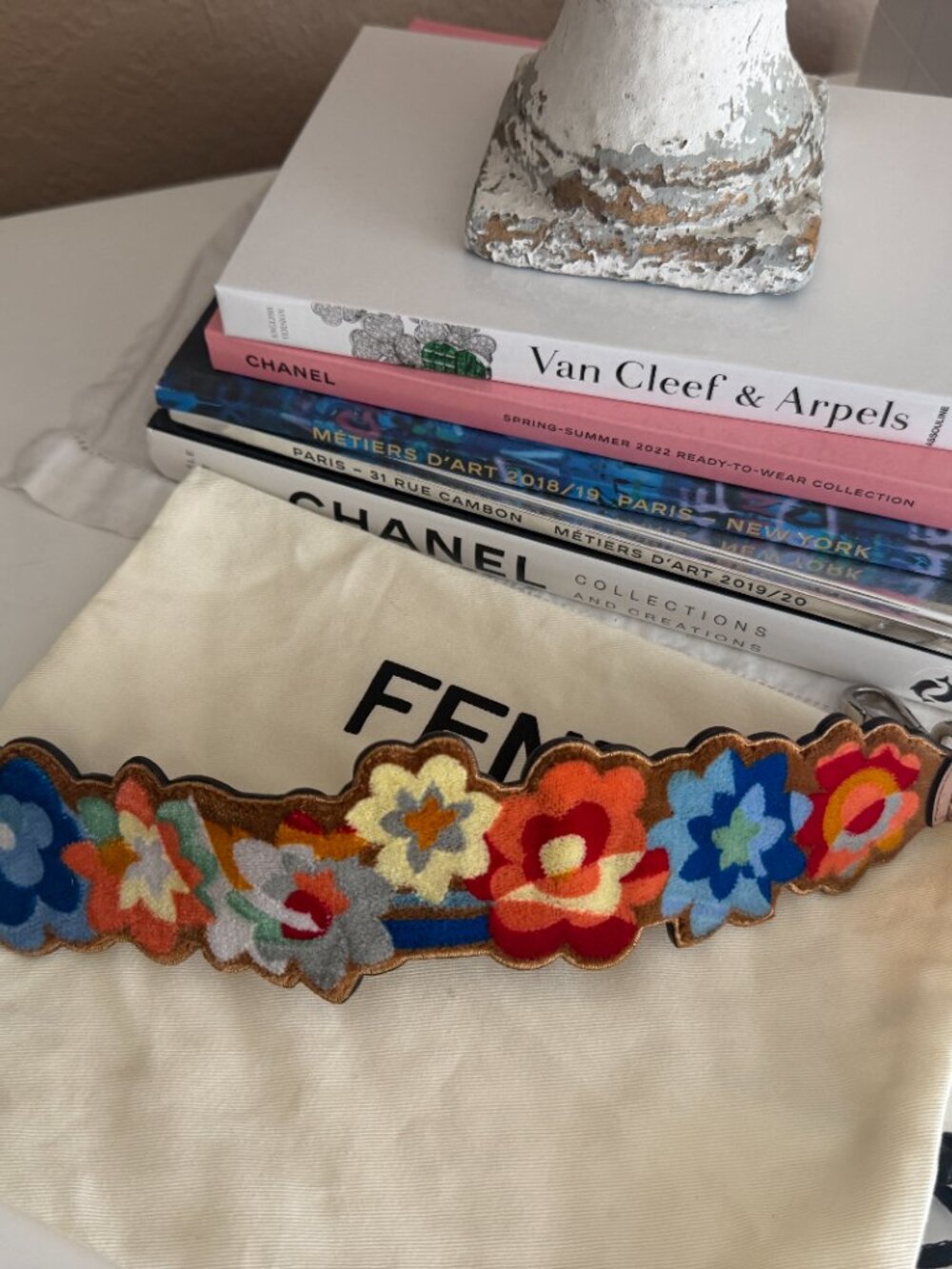 FENDI Velvet Flower Mini Strap You in Multicolor.